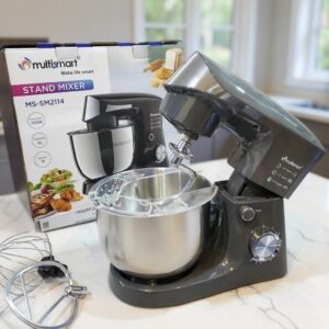 Pétrin 04L 1500W  Bol en inox avec 03 Accessoires Multismart MS-SM2114 Gris