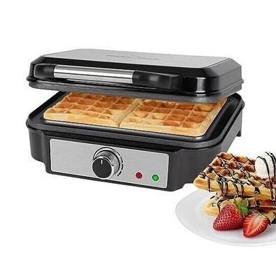 Gaufrier Électrique inox Avec 2 Gaufres 1000 Watts Proficook PC WA 1240 Gris