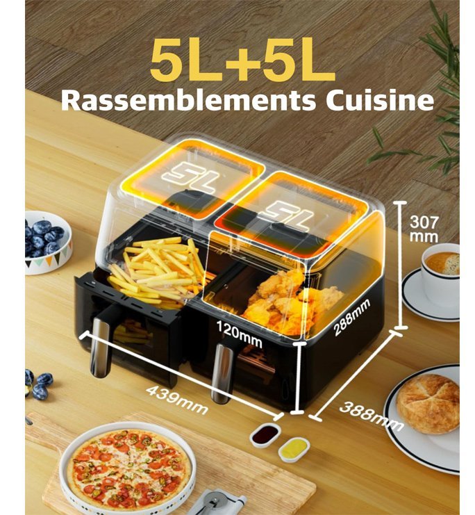 Airfryer 10 Litres 2850W Tactile Avec Fenêtre Robuste AF10 – Image 10