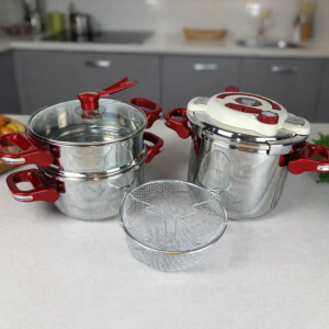 Cocotte 7 Pièces en inox 18/10 - 4+7 Litres CLIPSO + MINUTEUR NARDI