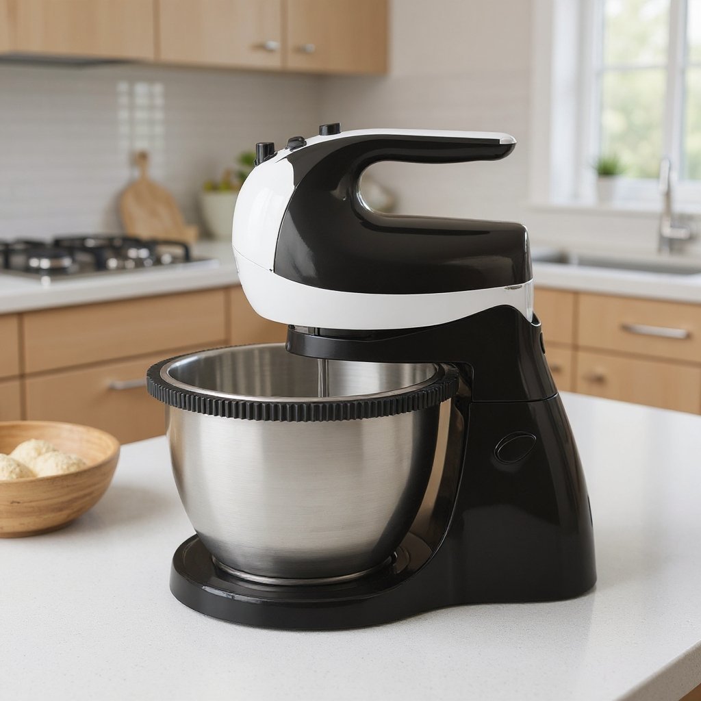 Batteur avec Bol rotatif en inox 03L 300W 05 Vitesses MultiSmart MS-HM3023 – Image 4