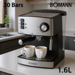 Machine à Café inox Expresso Multifonction Café Poudre et Capsules 20 Bar -1.6L Bomann ES 1186 CB