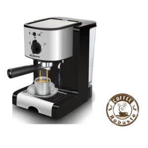 Machine à café a Bras inox 15 bar 1350W 1.25L Café Poudre Robuste CBI15B