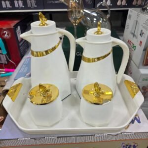 Pack 5 pcs Thermos a Café Gold  02 Thermos ''1L + 0.7L'' + 2 Sucrier + Plateau
