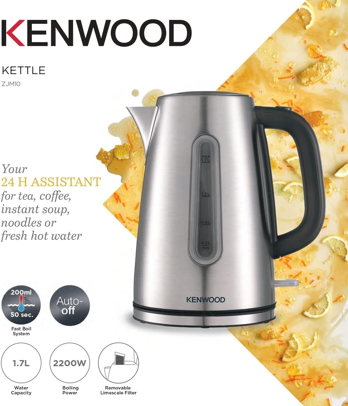 Bouilloire Inox 2200w 1,7L KENWOOD ZJM10 – Image 2