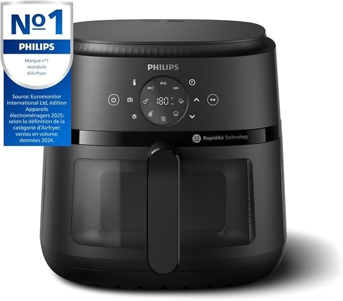 Friteuse À Air Chaud Saine 6.2L 1700W À Technologie RapidAir Philips NA230/09 – Image 2