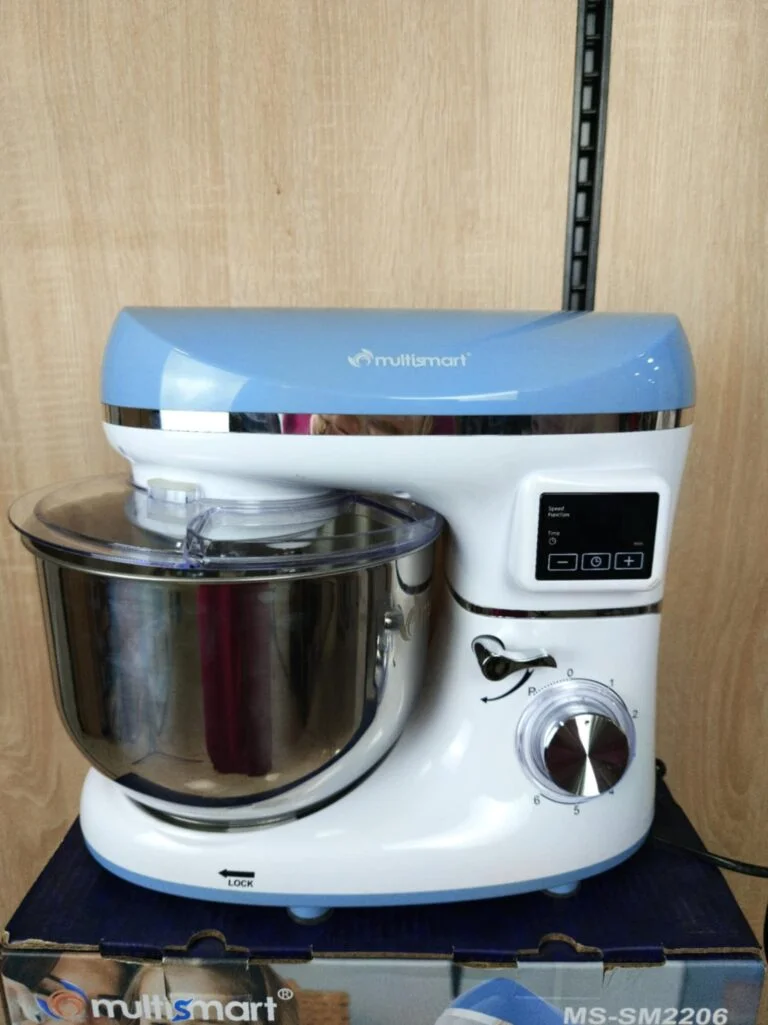 Pétrin Double Crochet Multismart 6.2L 1500W 3Kg avec 04 Accessoires et afficheur LCD Bleu/Blanc MultiSmart MS-SM2206 – Image 3