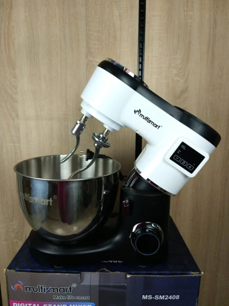 Pétrin Double Crochet Multismart 8L 1500W avec 4 Accessoires et afficheur LCD– Noir/Blanc MS-SM2408 – Image 3