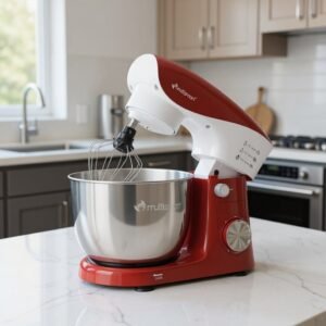 Pétrin 05L 1500W Bol en inox avec 03 Accessoires Multismart MS-SM2105 Noir/Rouge