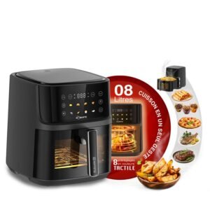 Airfryer 8 Litres 2000W Tactile Avec Fenêtre Robuste AF8
