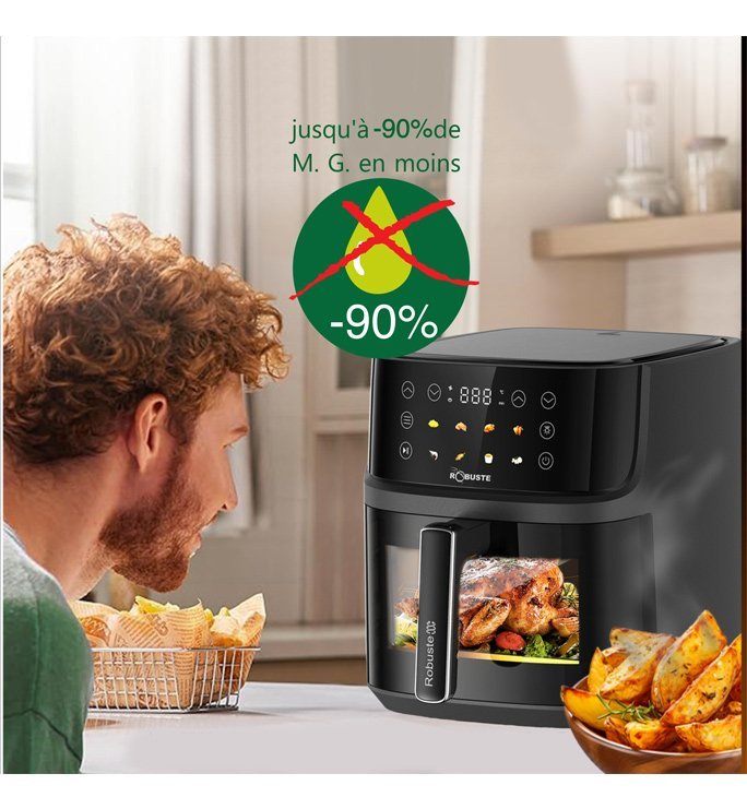 Airfryer 8 Litres 2000W Tactile Avec Fenêtre Robuste AF8 – Image 3