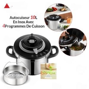 Autocuiseur Seb 10L Clipso+ Chef En Inox Avec 4 Programmes De Cuisson Clipso+ Chef Seb Original P4551500