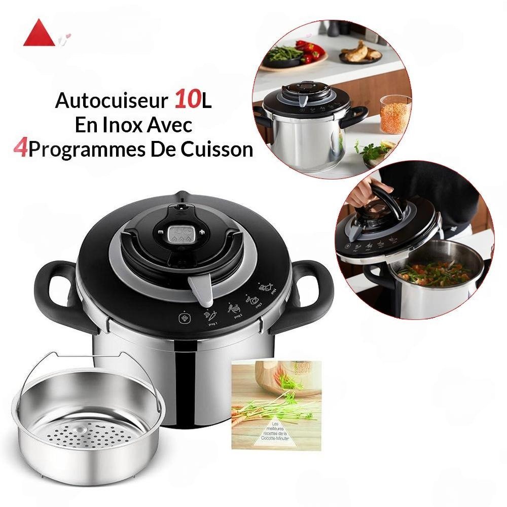 Autocuiseur Seb 10L Clipso+ Chef En Inox Avec 4 Programmes De Cuisson Clipso+ Chef Seb Original P4551500
