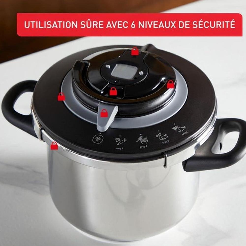 Autocuiseur Seb 10L Clipso+ Chef En Inox Avec 4 Programmes De Cuisson Clipso+ Chef Seb Original P4551500 – Image 2