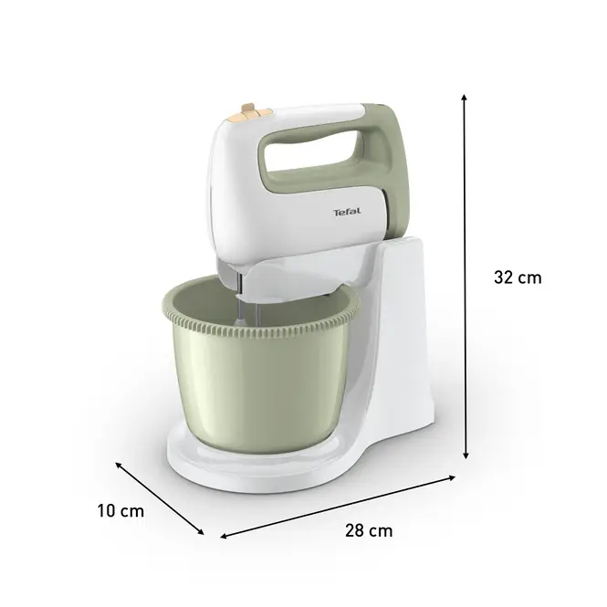 Batteur Électrique Avec Bol 2.5L 500W 5Vitesses Avec Turbo Tefal Original HT464010 – Image 4