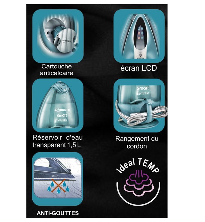 Centrale vapeur smart 2400W 1.5 L Ecrant LCD Robuste – Image 5