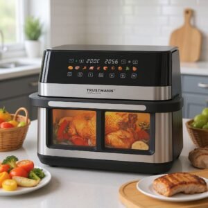 AirFryer inox XXL 12 L 2200W Multiprogrammes Trustmann TM-AF002