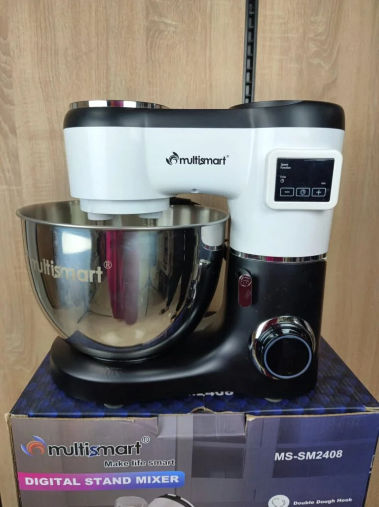 Pétrin Double Crochet Multismart 8L 1500W avec 4 Accessoires et afficheur LCD– Noir/Blanc MS-SM2408 – Image 4