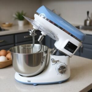 Pétrin Double Crochet Multismart 6.2L 1500W 3Kg avec 04 Accessoires et afficheur LCD Bleu/Blanc MultiSmart MS-SM2206