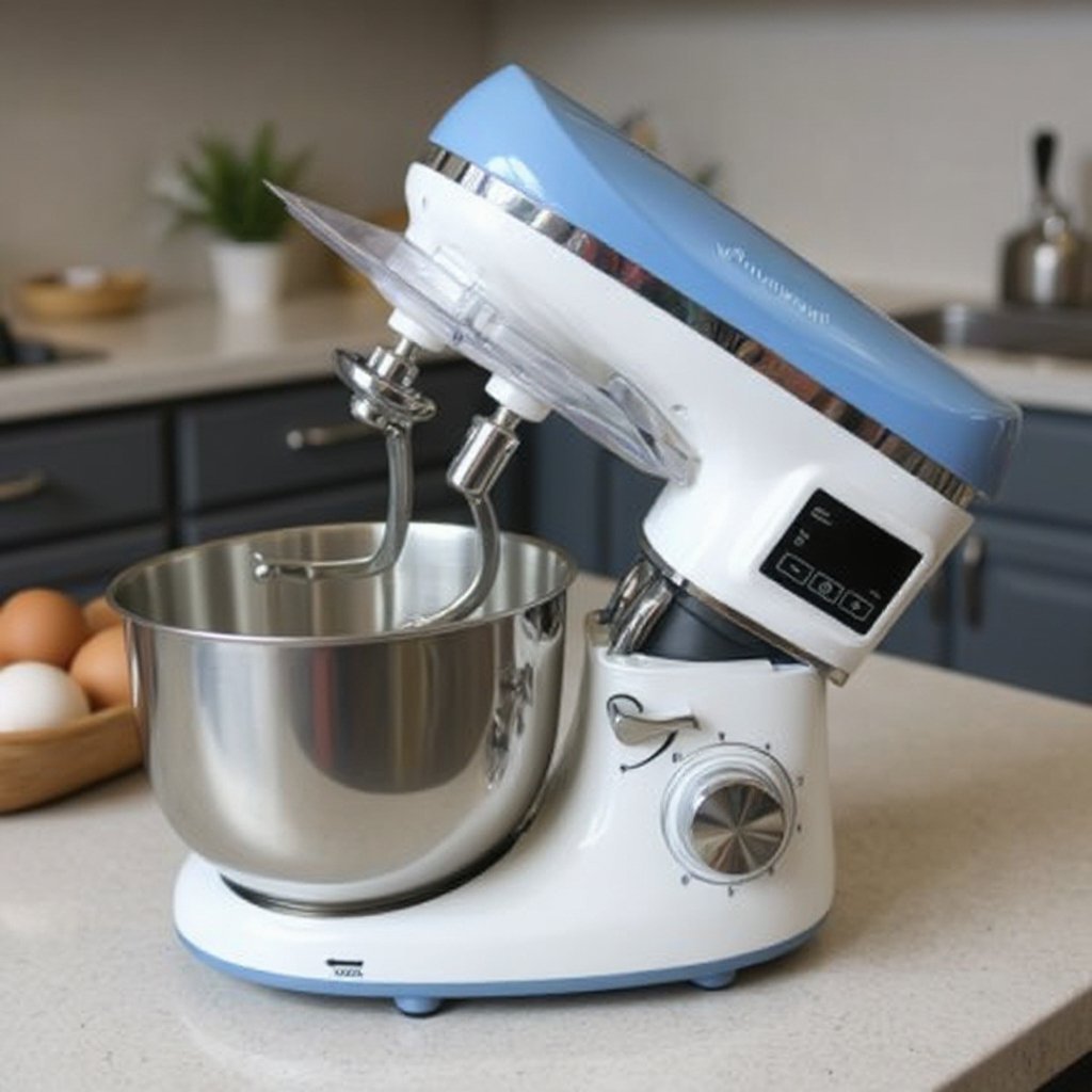 Pétrin Double Crochet Multismart 6.2L 1500W 3Kg avec 04 Accessoires et afficheur LCD Bleu/Blanc MultiSmart MS-SM2206