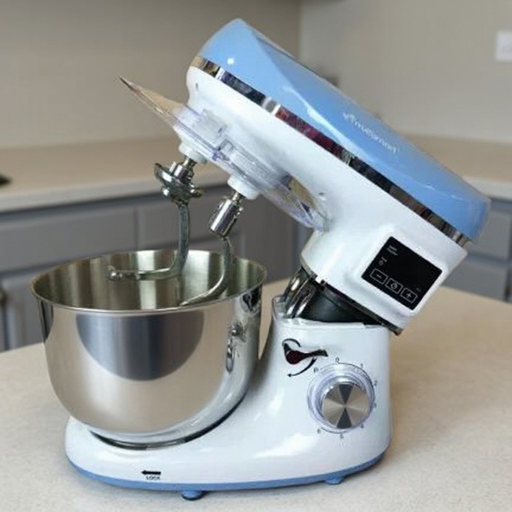 Pétrin Double Crochet Multismart 6.2L 1500W 3Kg avec 04 Accessoires et afficheur LCD Bleu/Blanc MultiSmart MS-SM2206 – Image 4