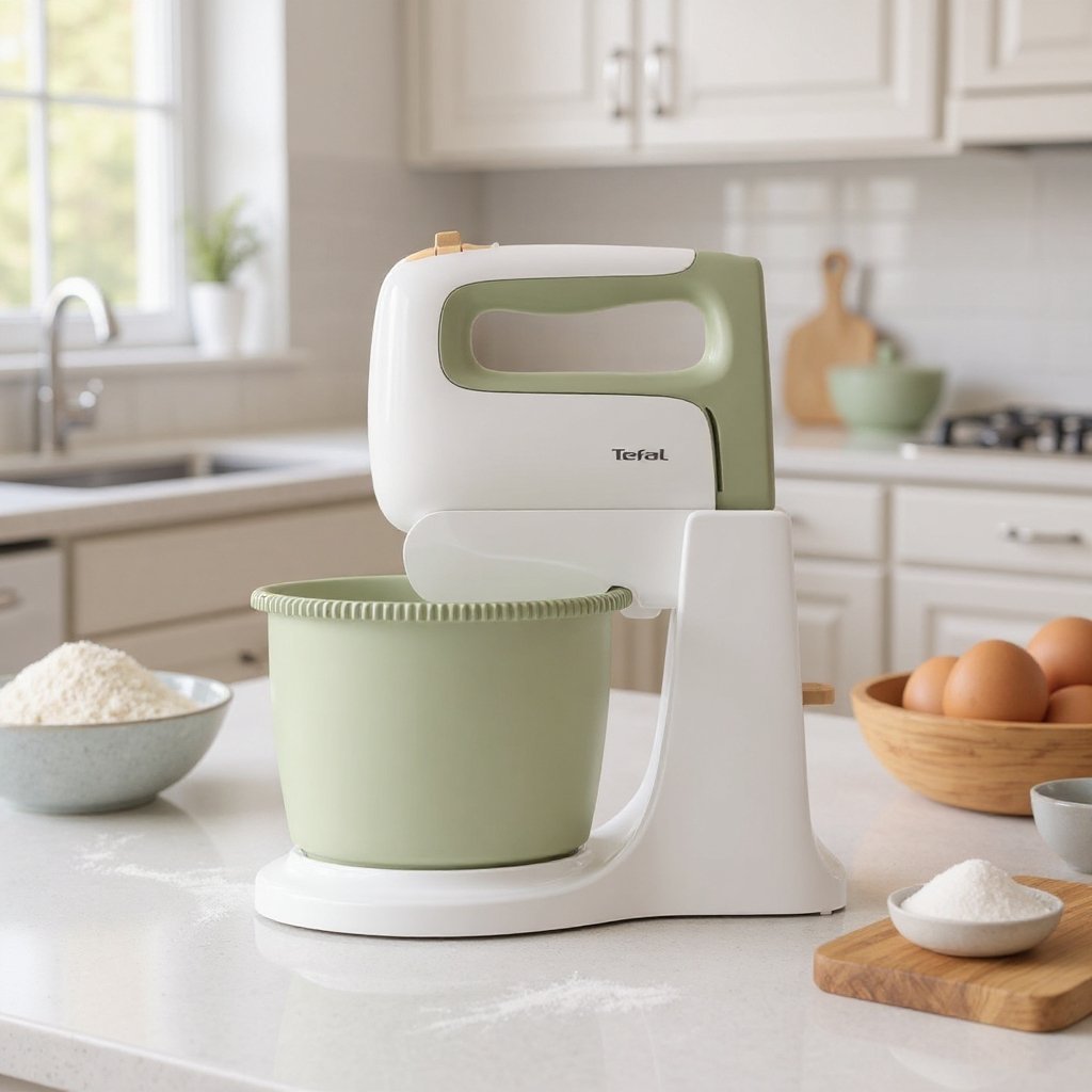 Batteur Électrique Avec Bol 2.5L 500W 5Vitesses Avec Turbo Tefal Original HT464010