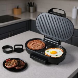 Paninsue Burger et Grill inox avec Accessoires 750 W MultiSmart MS-SW8021