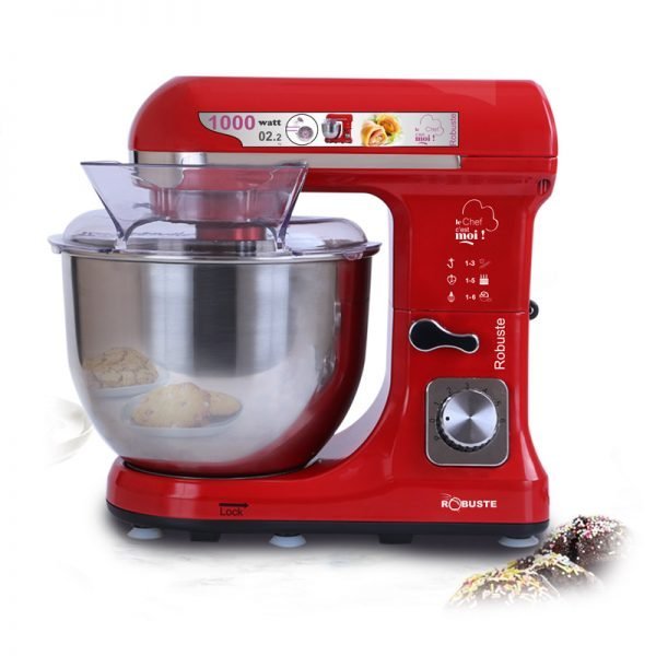 Robot Pétrin inox 5L 1000 W 06Vitesses Rouge Robuste PK2 – Image 2