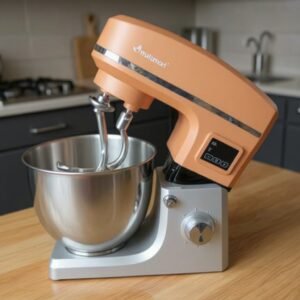 Pétrin Double Crochet 10L 1500W Avec 4 Accessoires avec afficheur LCD - Orange/Gris Multismart MS-SM2410