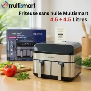 AirFryer inox 09L Double Bac 2400W  Multismart MS-AF3109